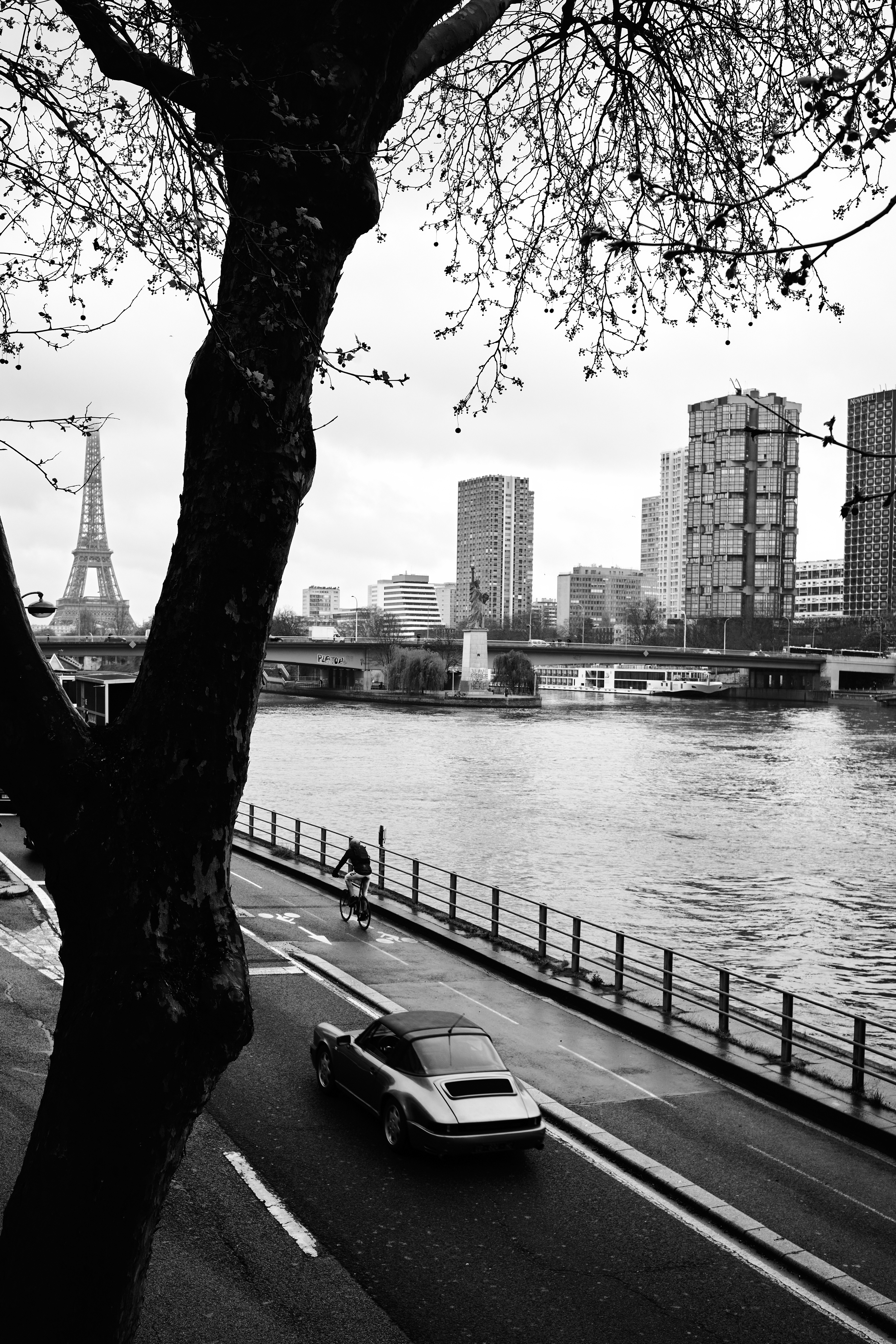 Black and white photograph of Paris, demonstrating the contrast and sharpness of the Leica look paired with Carl Zeiss glass